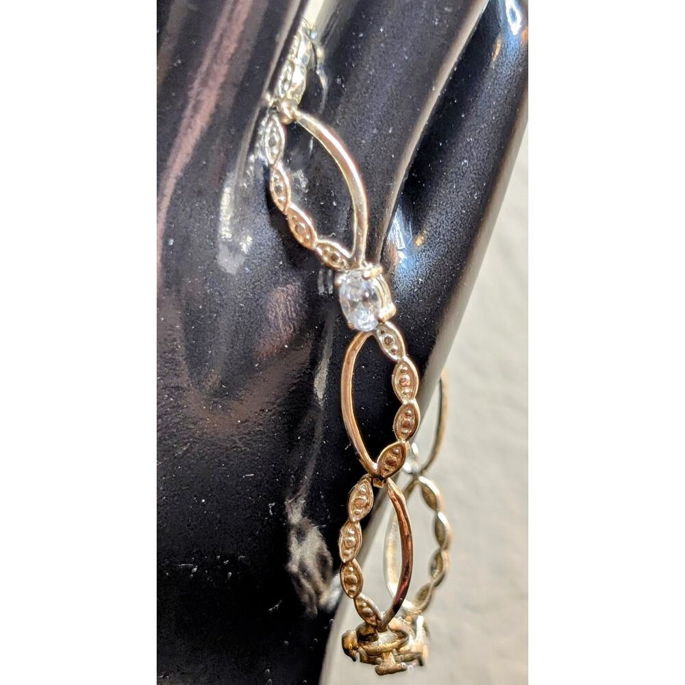 925 Sterling Silver CZ Oval Link Tennis Bracelet SU CH CZ